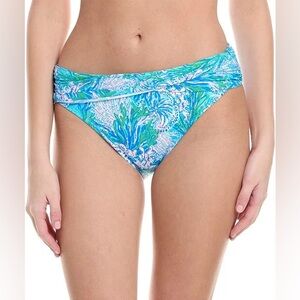 NWT Lilly Pulitzer Lagoon Sarong Hipster Bottom in Strong Current Sea Size 12
